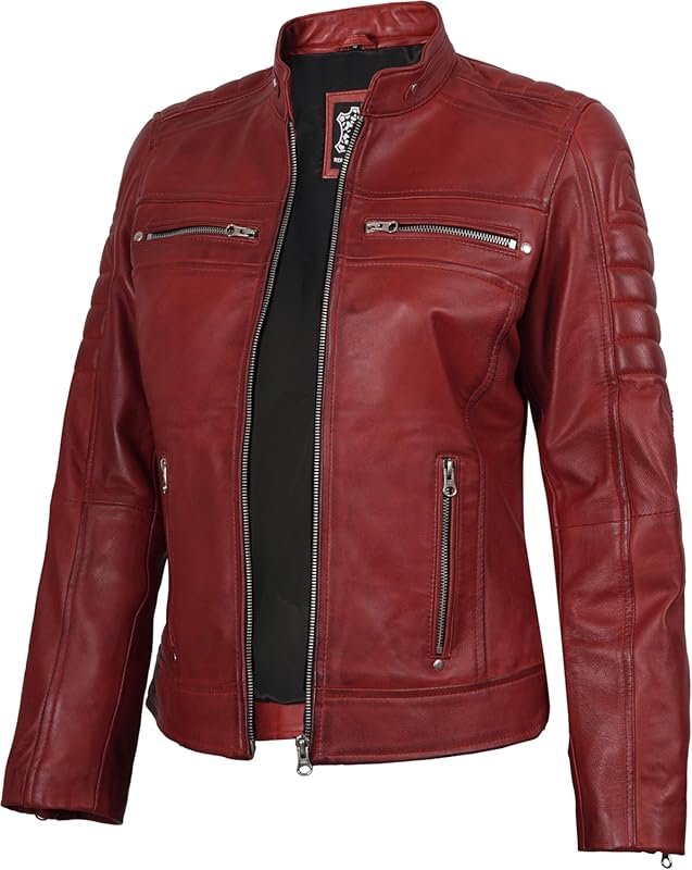 Decrum Stylish Casual Real Lambskin Leather Jacket for Women, Comforta