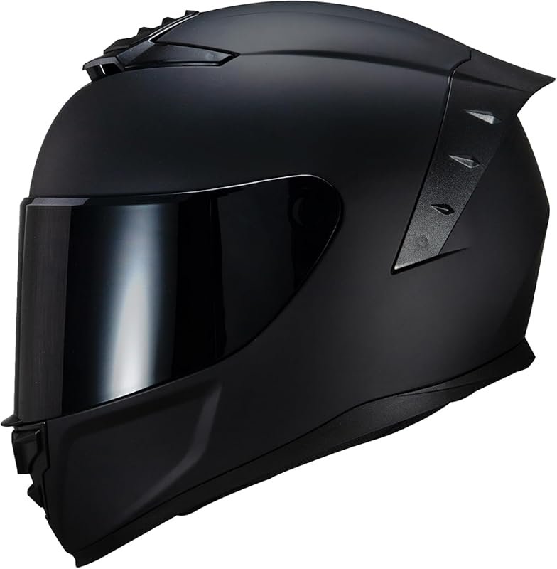 MG611 Full Face Motorcycle Helmet with Black Visor, Racing Style for M
