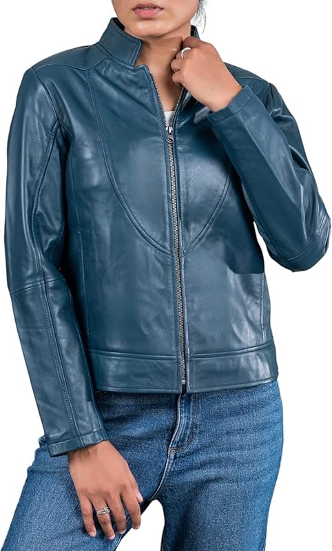 Jild Stylish Casual Women’s Biker Jacket Made from Premium Lambskin Le