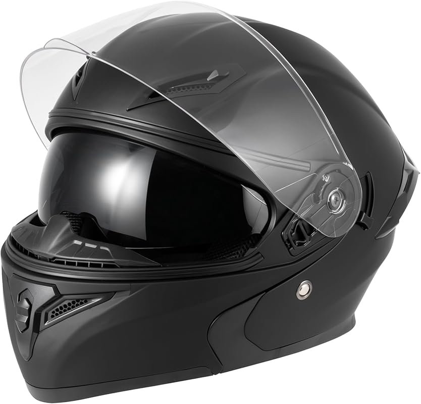 SPARK Adult Flip-Up Modular Motorcycle Helmet with Dual Visor, Quick-R