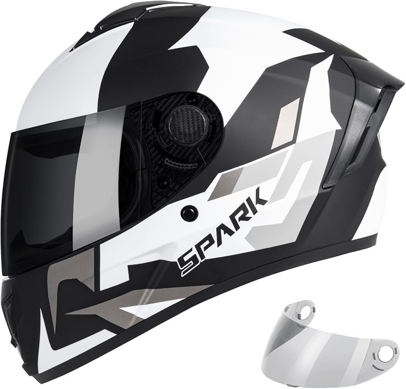 Lightweight Full Face Motorcycle Helmet for Adults with Ventilation, R